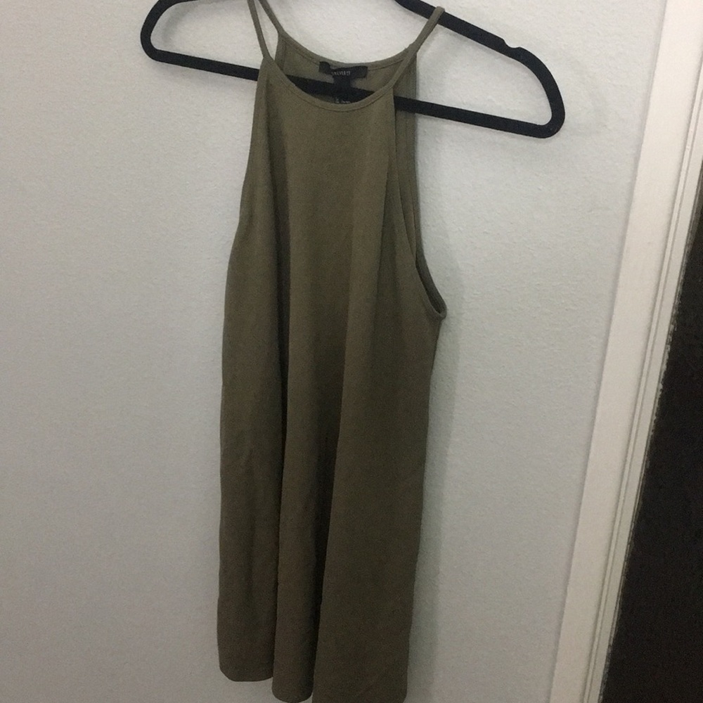 Olive green halter dress